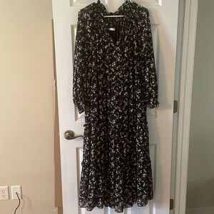 Black Floral Long Dress. Worn once!